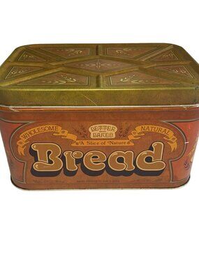 Vintage 1970s Cheinco Bread Box Tin "Better Baked" A Slice of Nature 13.5"
